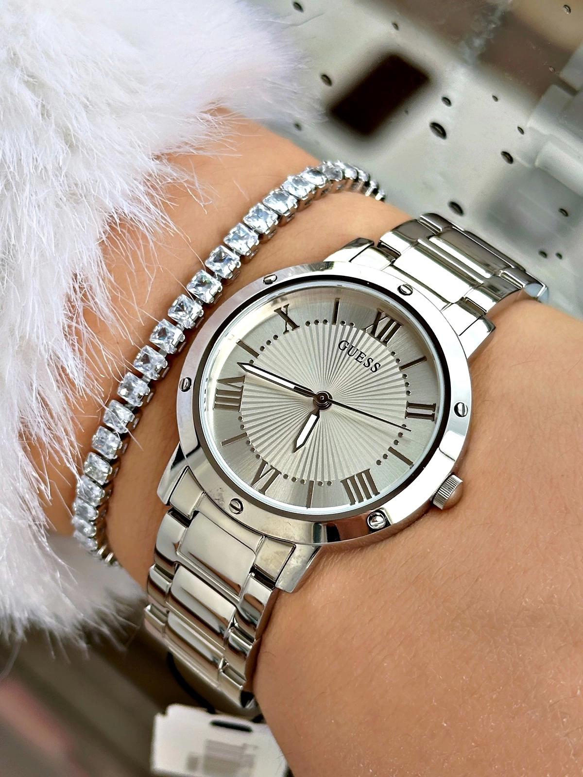 Guess GUGW0404L1 34 mm Gri Çelik Kordon Analog Kadın Kol Saati