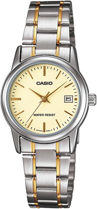 Casio LTP-V002SG-9AUDF Takvimli 25 mm Altın-Gri Çelik Kordon Analog Kadın Kol Saati