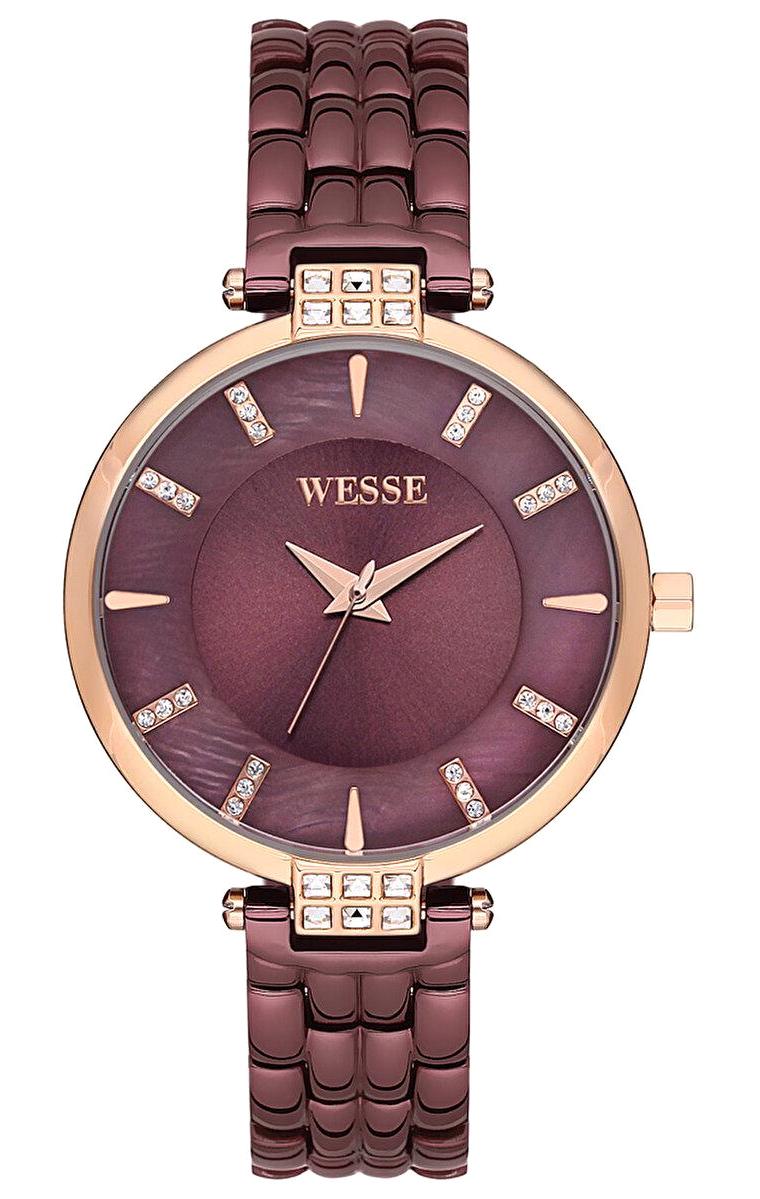 Wesse WWL301206 34 mm Mürdüm Çelik Kordon Analog Kadın Kol Saati