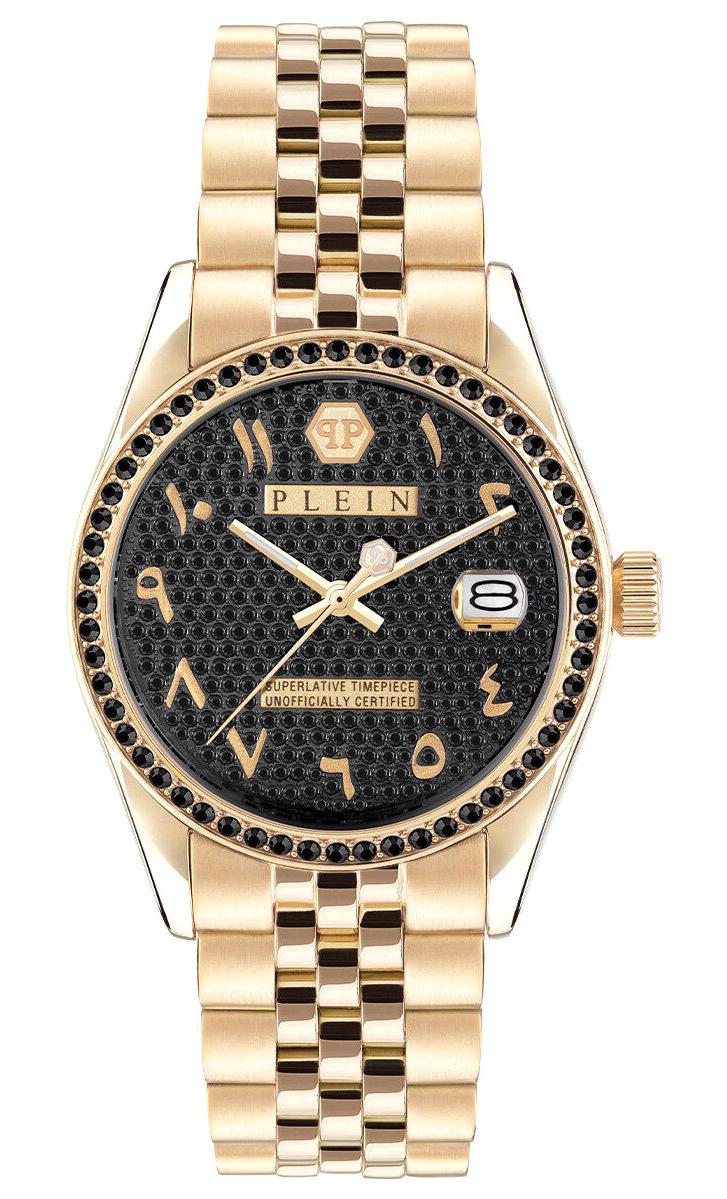 Philipp Plein PWYAA0923 Takvimli 34 mm Altın Çelik Kordon Analog Kadın Kol Saati