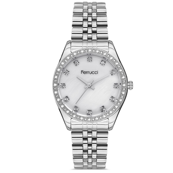 Ferrucci FC.12744M.01 35 mm Gri Metal Kordon Analog Kadın Kol Saati