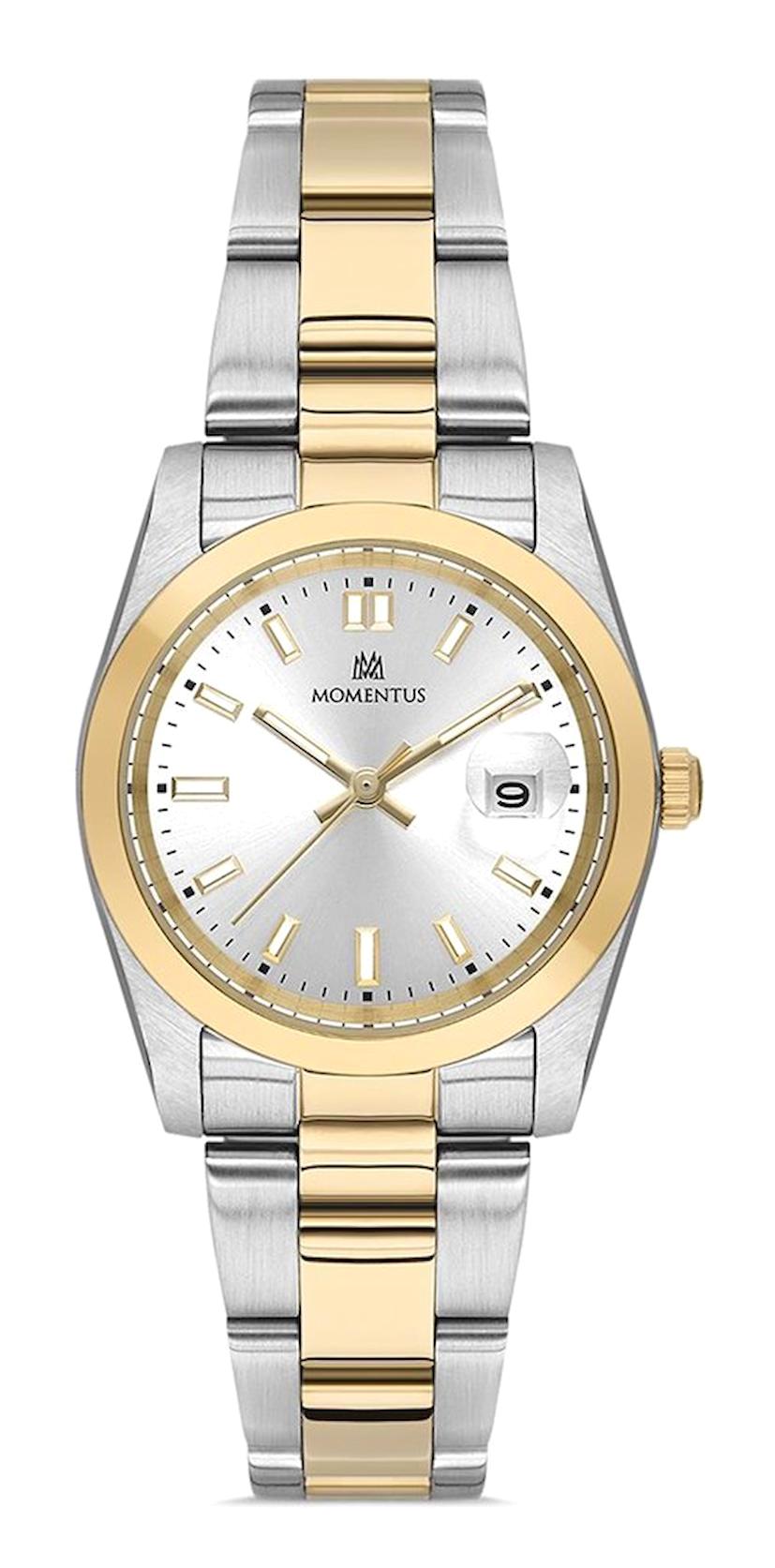 Momentus CW136T-02SG Takvimli 31 mm Altın-Gri Çelik Kordon Analog Kadın Kol Saati