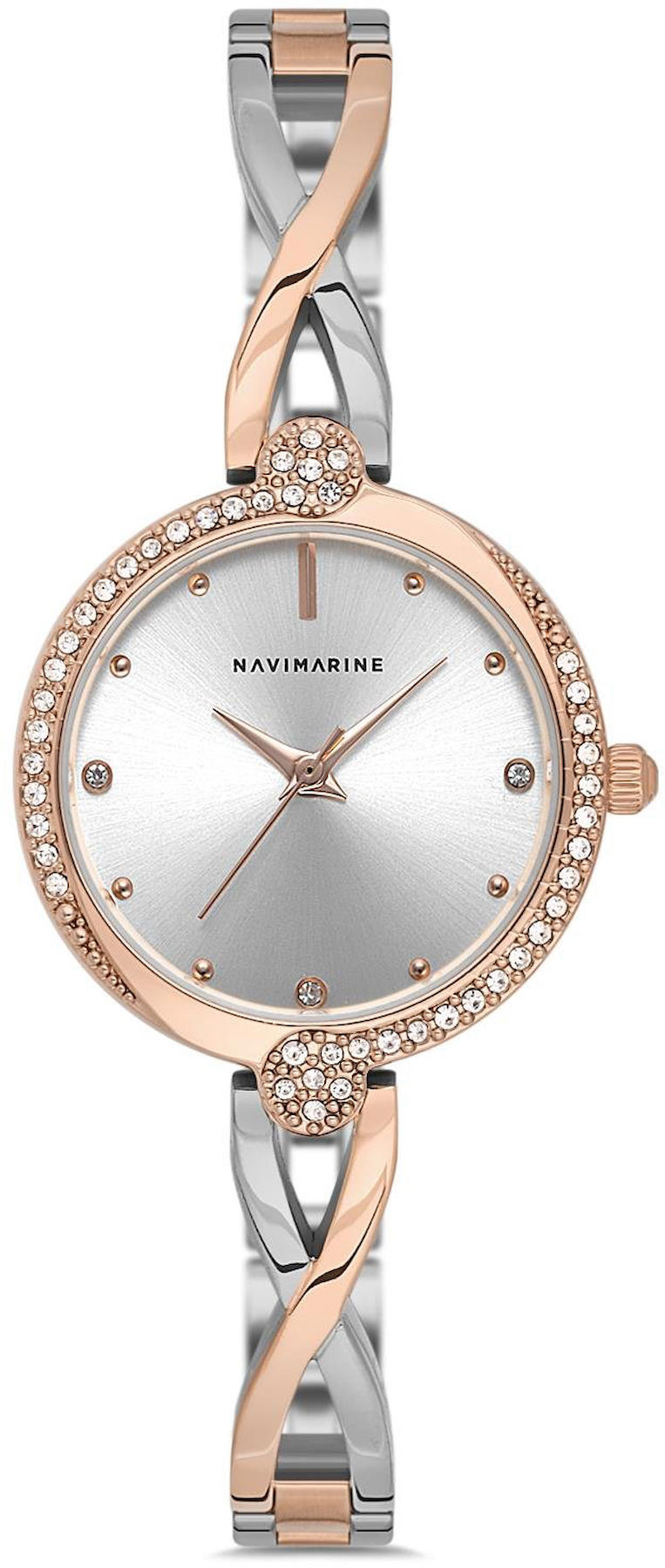 Navimarine NM200-05 28 mm Gri-Rose Gold Çelik Kordon Analog Kadın Kol Saati
