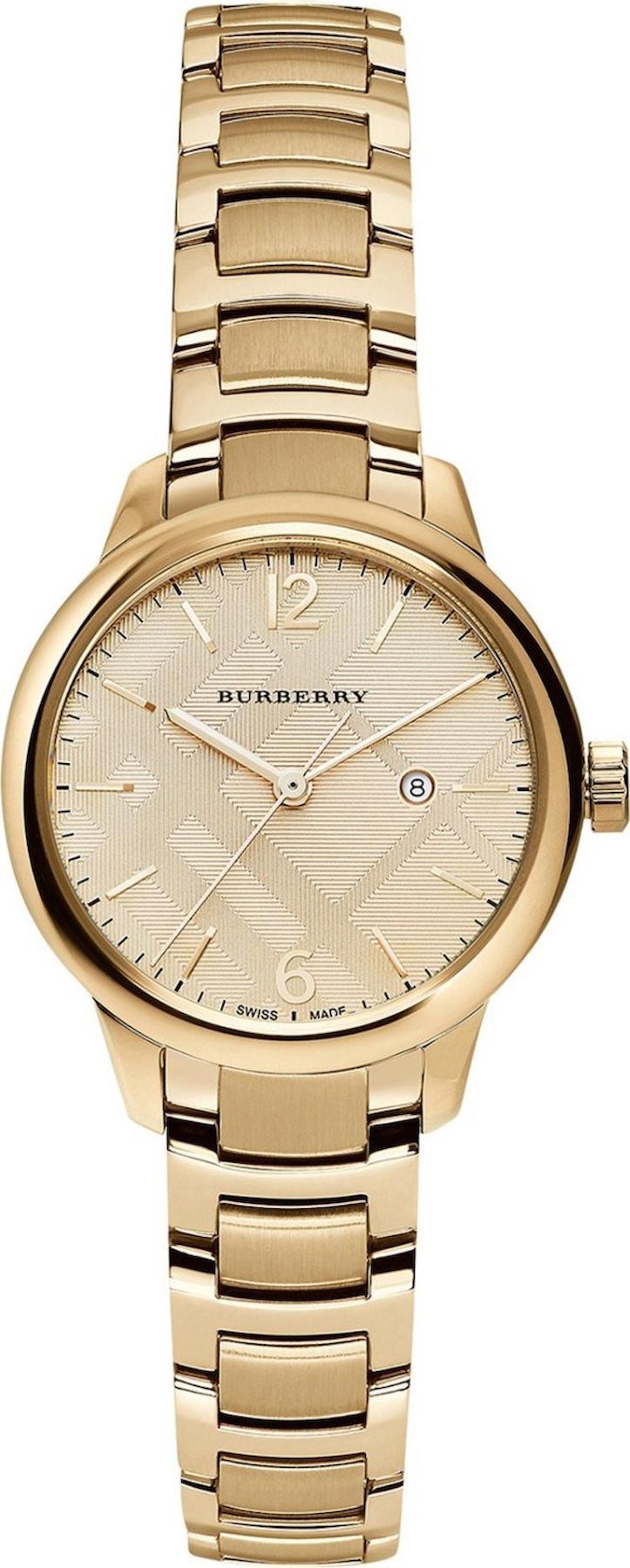 Burberry Takvimli Altın Çelik Kordon Dijital Kadın Kol Saati