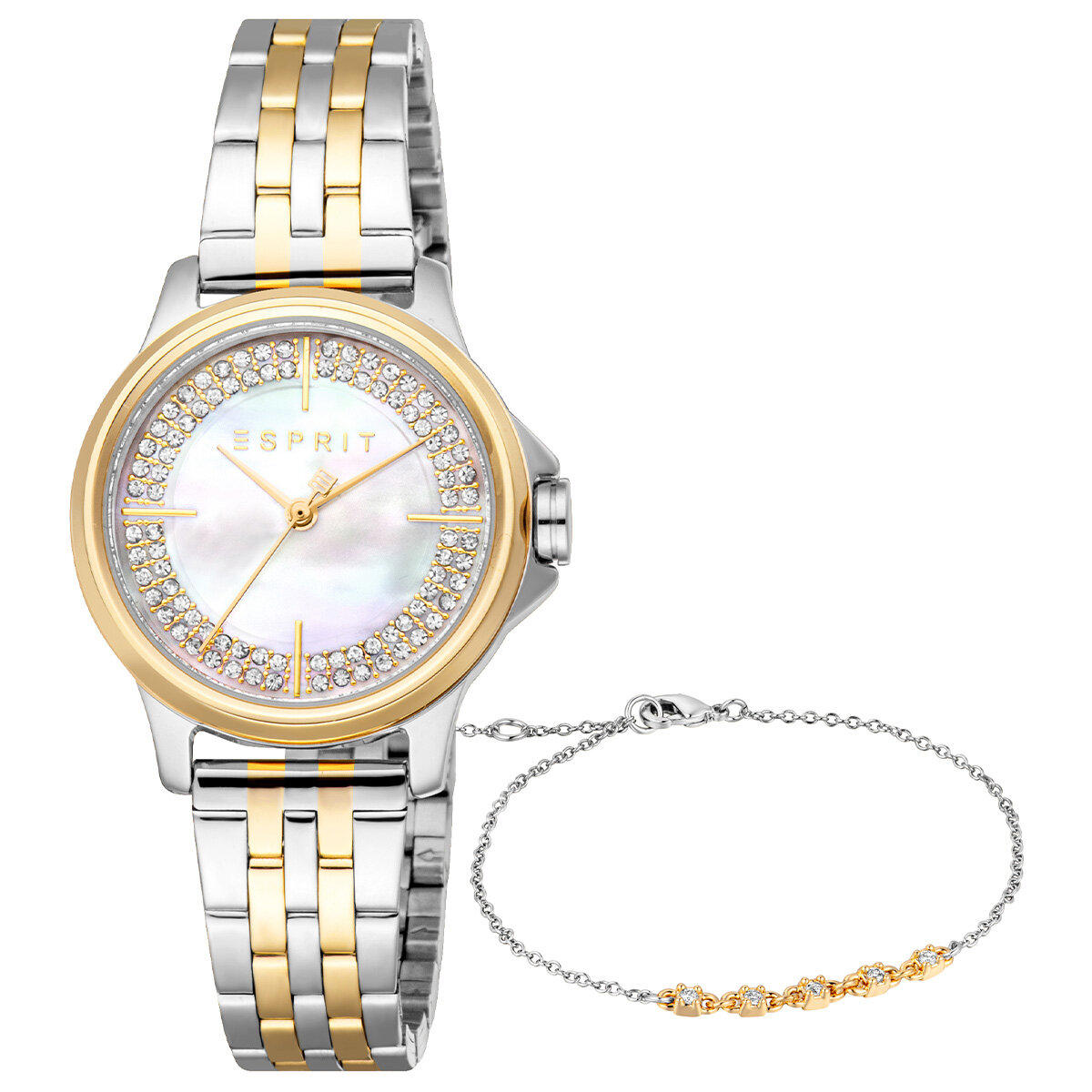 Esprit ES1L432M0075 30 mm Altın-Gri Çelik Kordon Analog Kadın Kol Saati