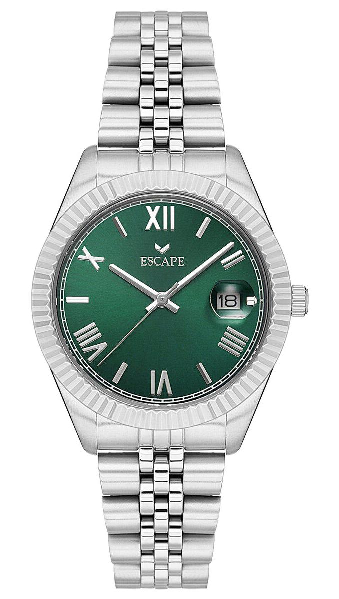 Escape ESCP203903 Takvimli 36 mm Gri Çelik Kordon Analog Kadın Kol Saati