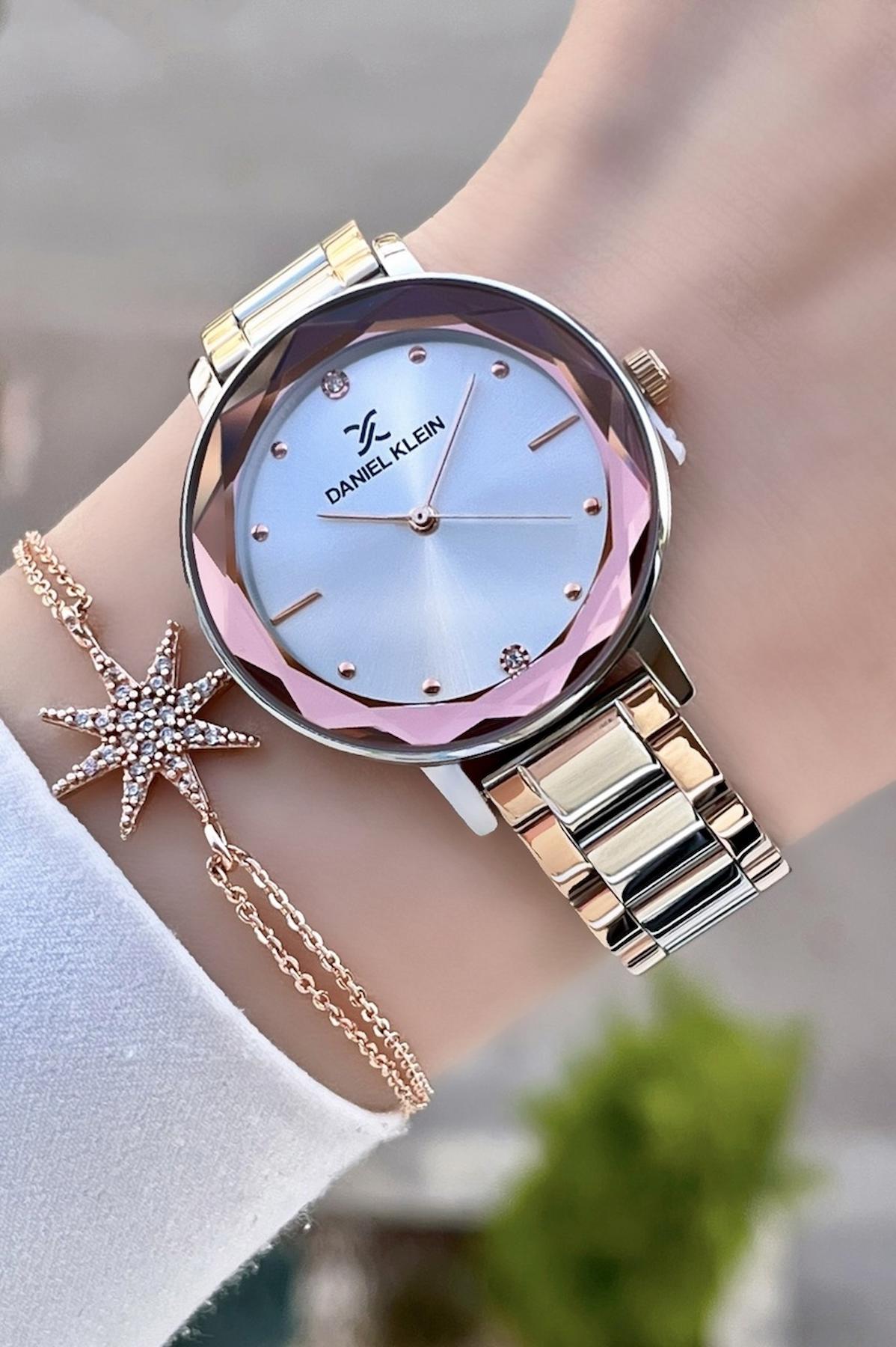 Daniel Klein DKISTE380 34 mm Gri Çelik Kordon Analog Kadın Kol Saati
