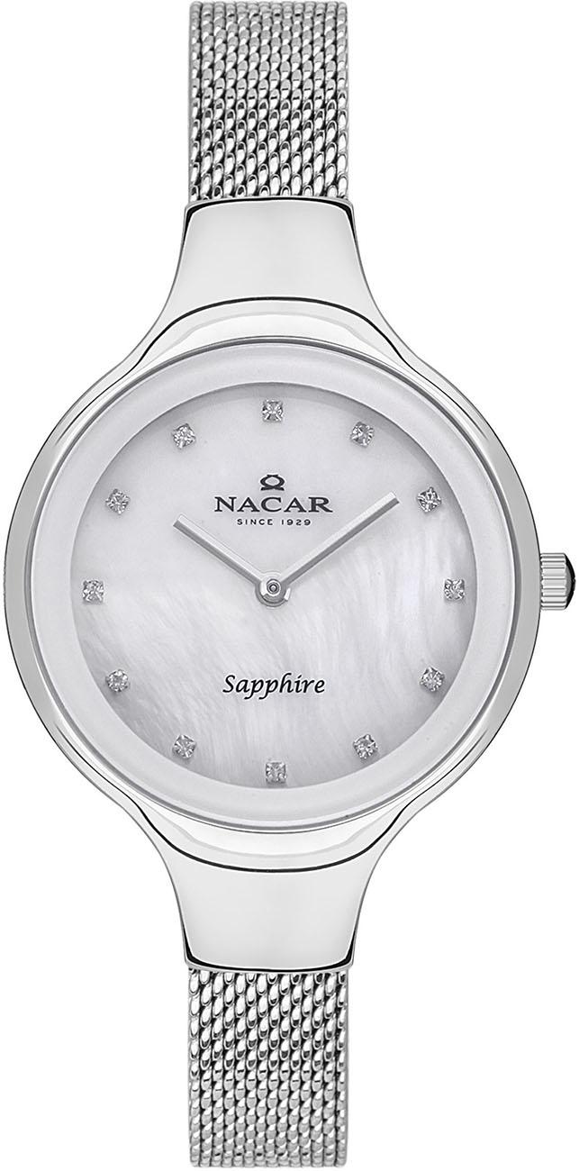 Nacar 36-391033-AWMS 32 mm Gri Hasır Kordon Analog Kadın Kol Saati