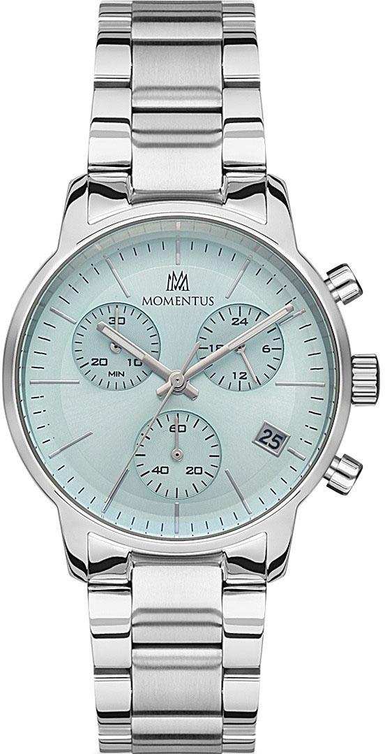 Momentus CW247S-10SS Takvimli 36 mm Gri Çelik Kordon Analog Kadın Kol Saati