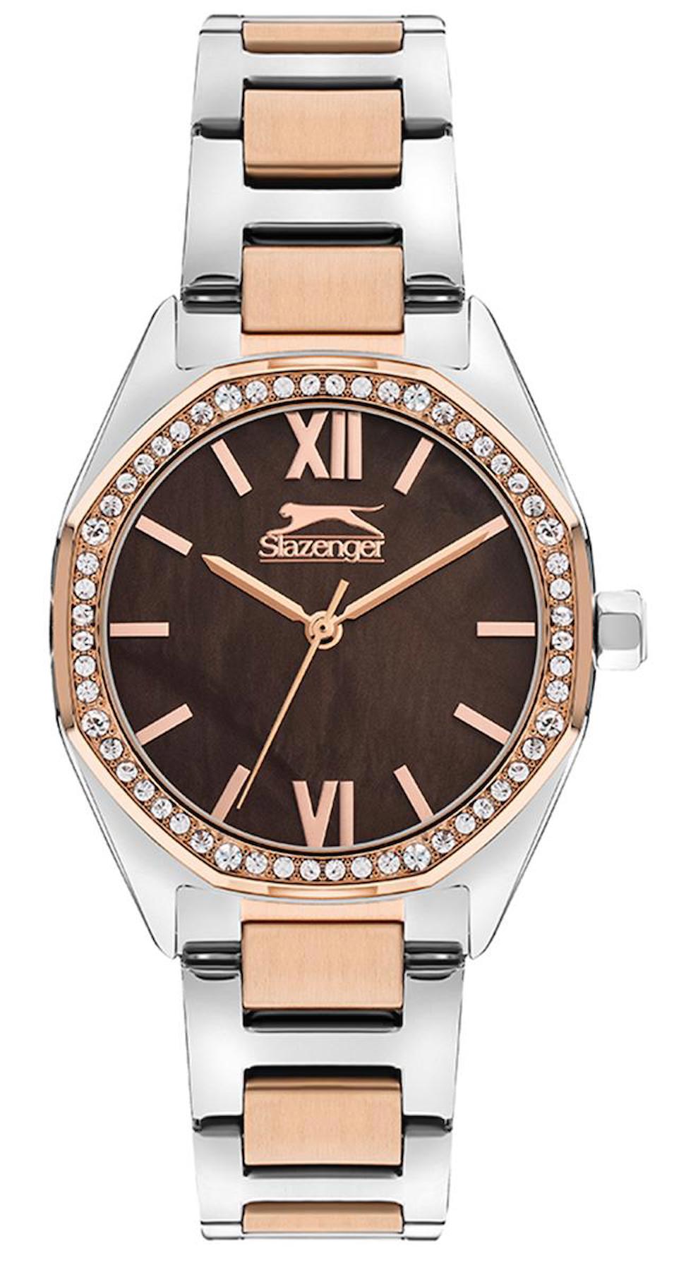 Slazenger SL.09.2301.3.05 38 mm Gri-Rose Gold Çelik Kordon Analog Kadın Kol Saati