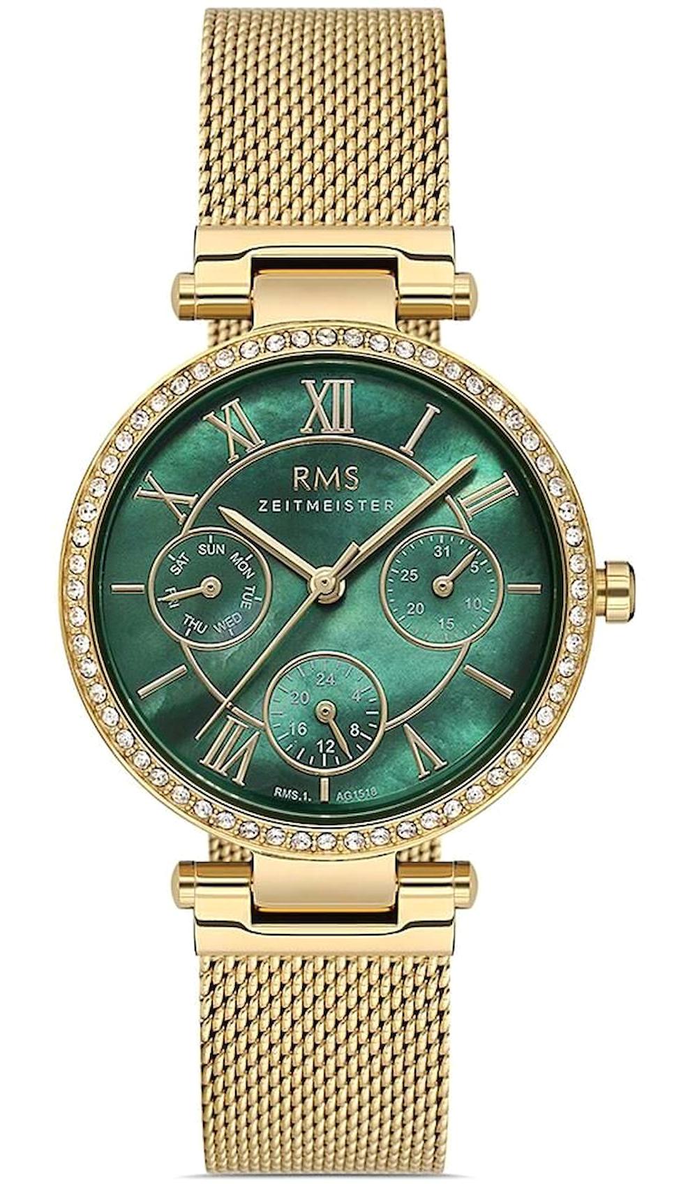 Romanson RMS.1.AG1518.03 Takvimli 33 mm Altın Hasır Kordon Analog Kadın Kol Saati