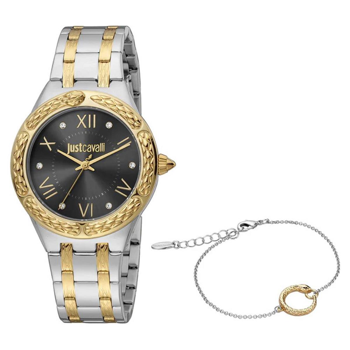 Just Cavalli JC1L200M0095 34 mm Altın-Gri Çelik Kordon Analog Kadın Kol Saati