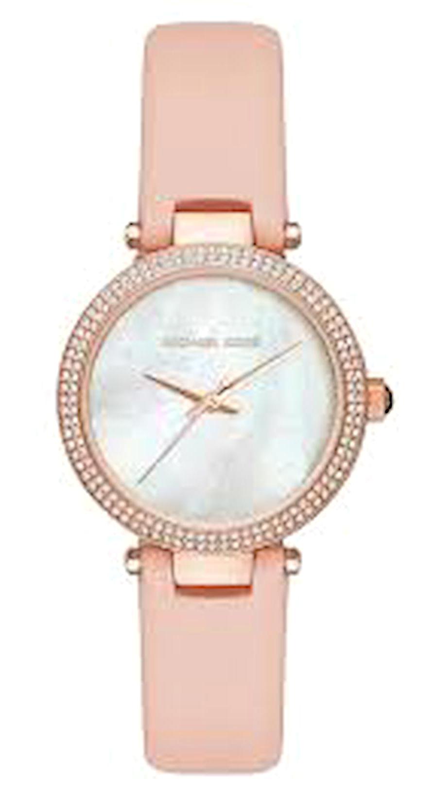 Michael Kors MK2590 33 mm Pembe Deri Kordon Analog Kadın Kol Saati