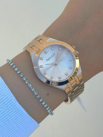 Ferrucci FRC.FT.1.108 34 mm Gri Çelik Kordon Analog Kadın Kol Saati