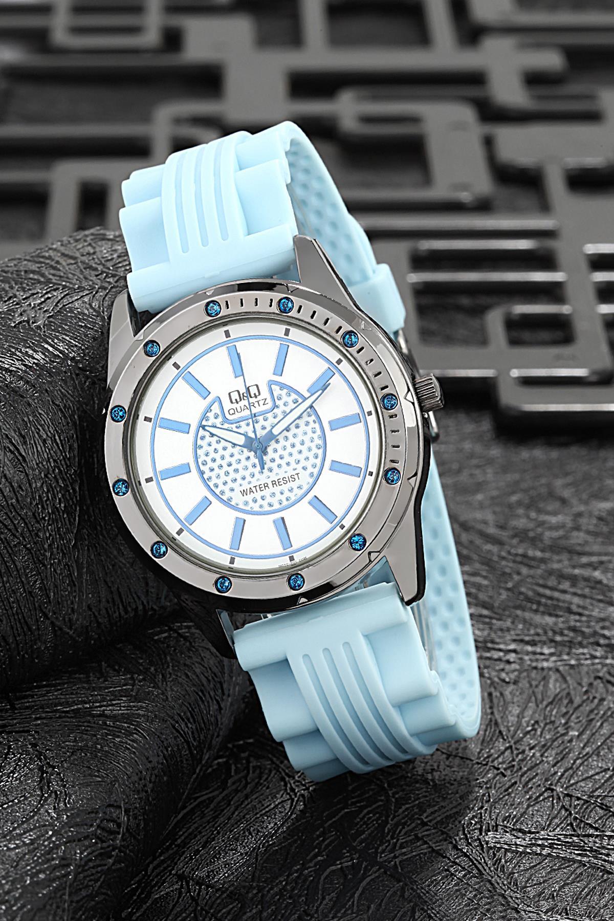Q&Q 3B991 36 mm Mavi Silikon Kordon Analog Kadın Kol Saati
