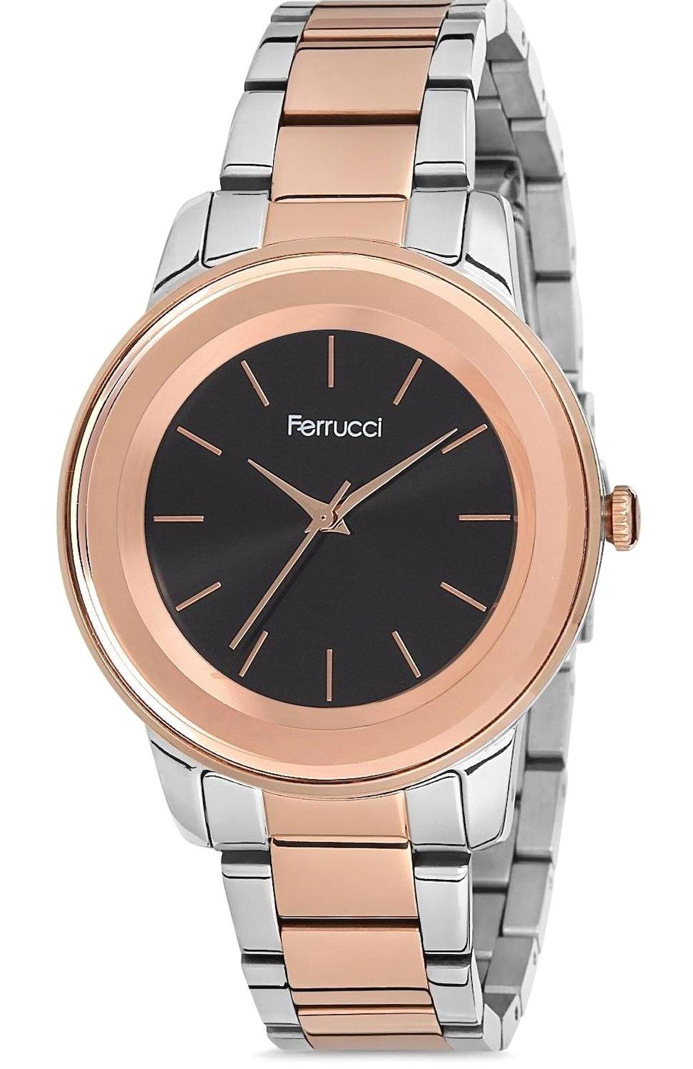 Ferrucci FC.11397M.06 36 mm Gri-Rose Gold Çelik Kordon Analog Kadın Kol Saati