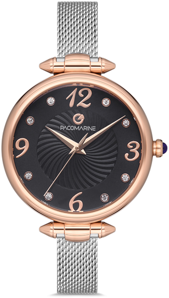 Pacomarine PM.61143.08 36 mm Gri Çelik Kordon Analog Kadın Kol Saati
