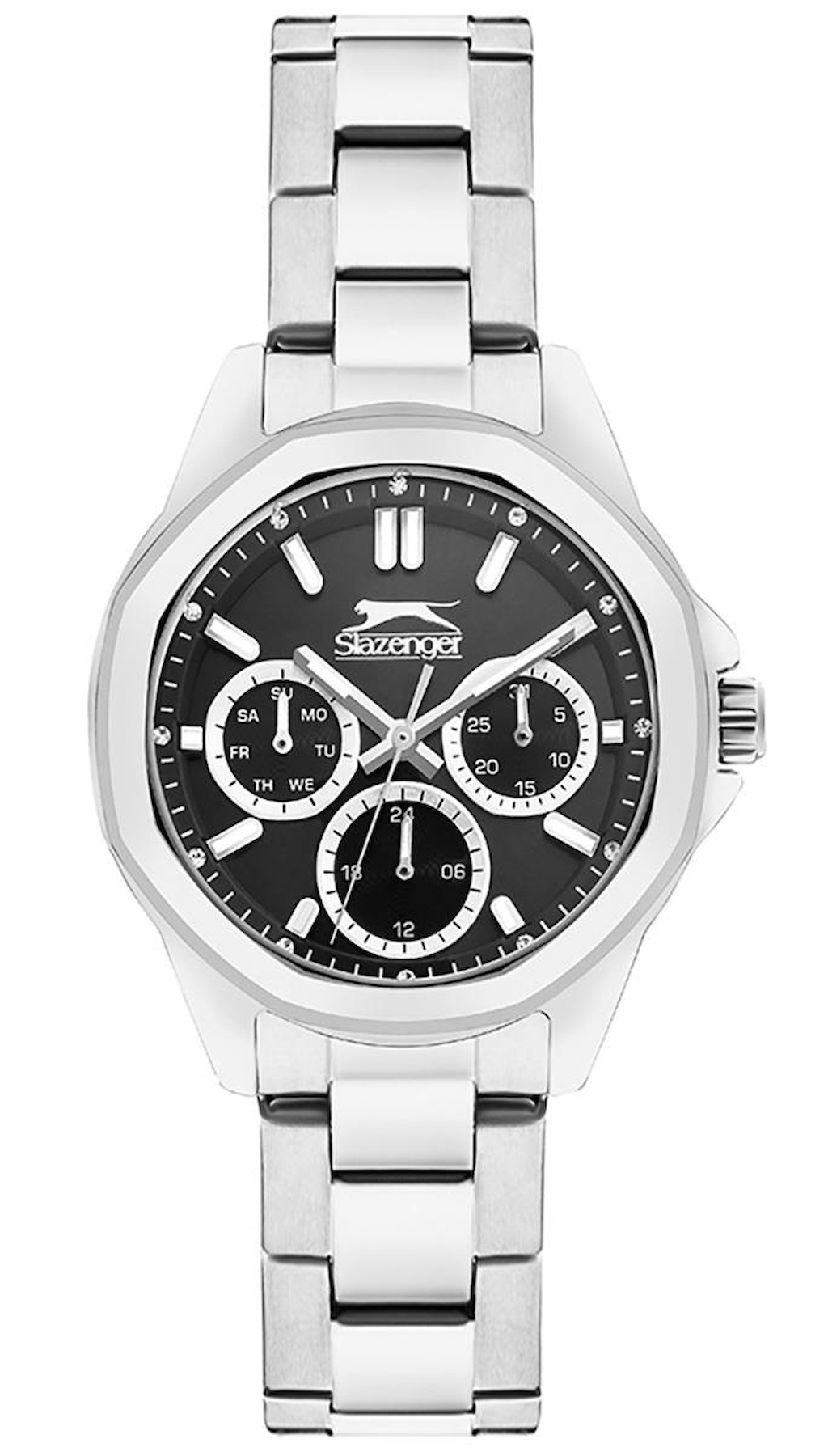 Slazenger SL.09.2290.4.01 Takvimli 37 mm Gri Metal Kordon Analog Kadın Kol Saati