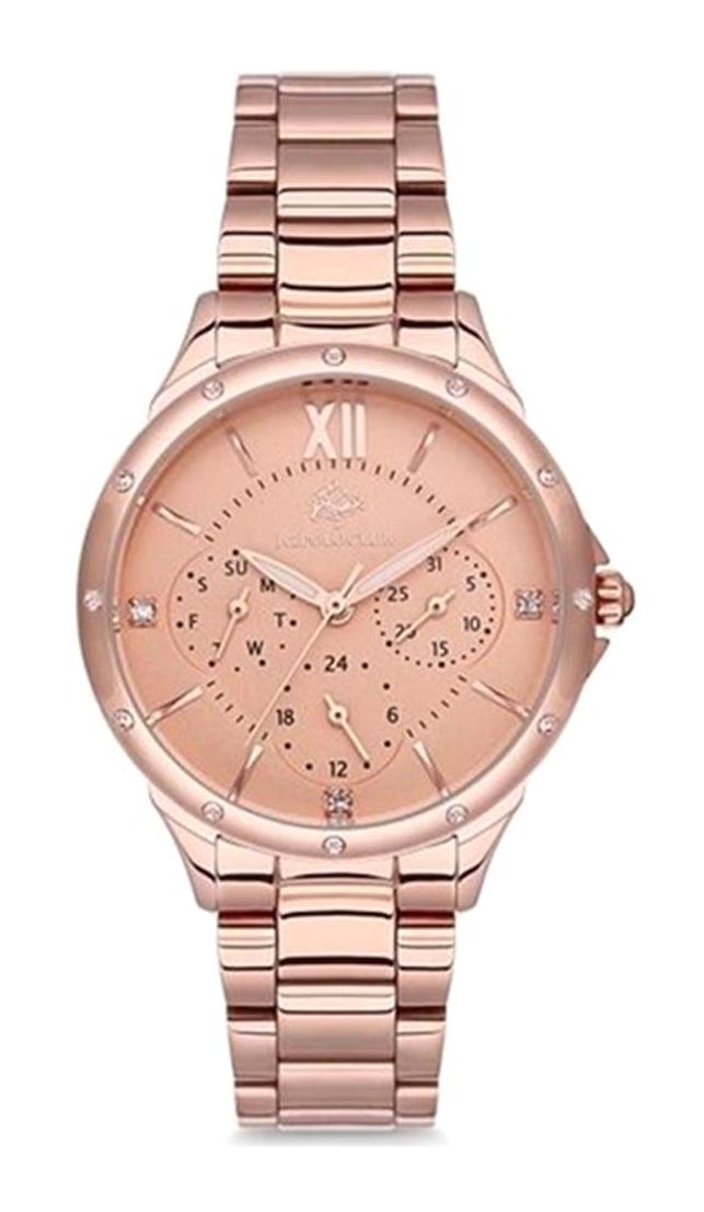 Jg. Polo Club JPC.0319.2460FM.03 Takvimli 36 mm Rose Gold Çelik Kordon Analog Kadın Kol Saati