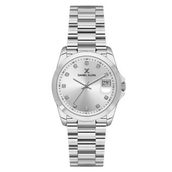 Daniel Klein DK.1.13830.1 Takvimli 35 mm Gri Metal Kordon Analog Kadın Kol Saati