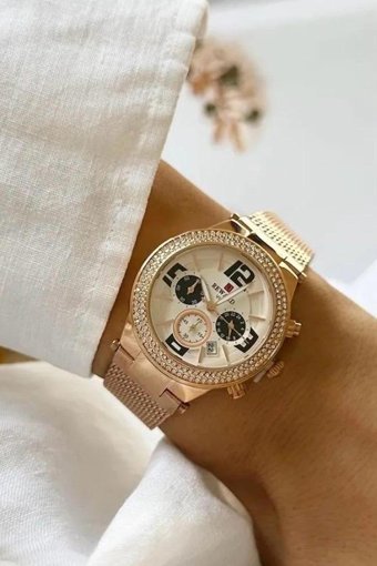 Reward Takvimli 37 mm Rose Gold Çelik Kordon Analog Kadın Kol Saati