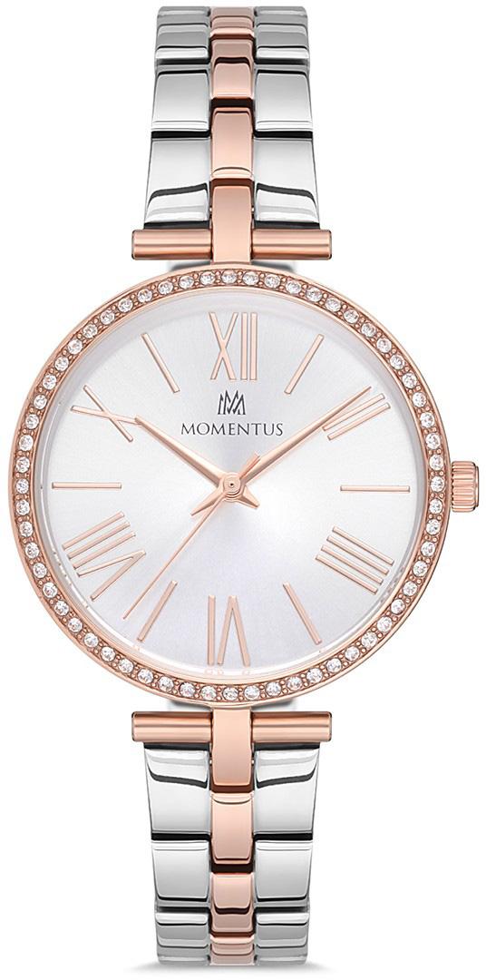 Momentus SW258T-02SR 34 mm Gri-Rose Gold Çelik Kordon Analog Kadın Kol Saati