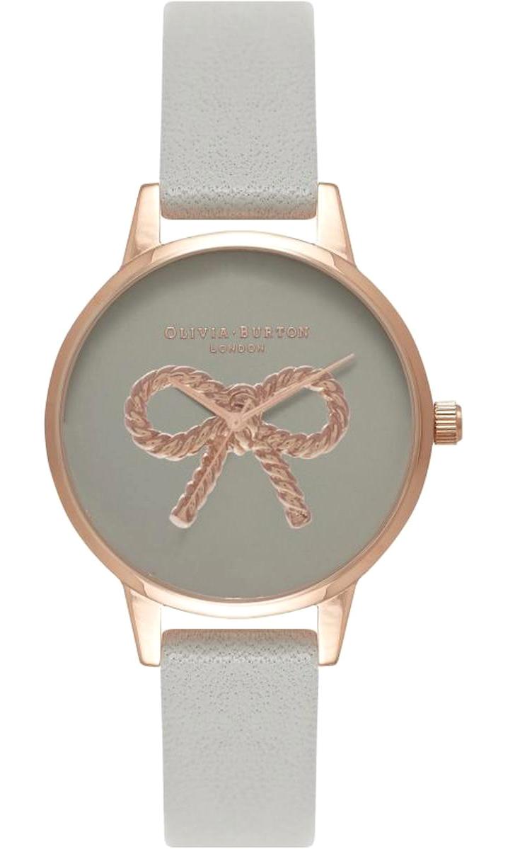 Olivia Burton OB16VB04 30 mm Gri Deri Kordon Analog Kadın Kol Saati
