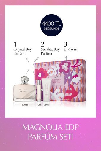 Estee Lauder Beautiful Magnolia Romantic Dreams 3 Parça Mini Kadın Parfüm Deodorant Seti EDP