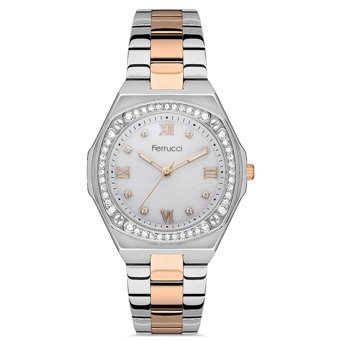Ferrucci FRC.14327M.04 38 mm Gri-Rose Gold Metal Kordon Analog Kadın Kol Saati