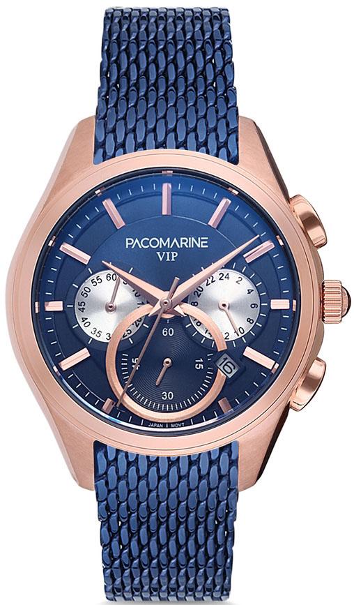 Pacomarine PM.88002.02 Takvimli 40 mm Lacivert Çelik Kordon Analog Kadın Kol Saati