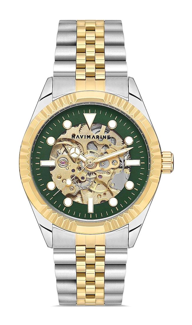 Navimarine NVM2003-02 41 mm Altın-Gri Çelik Kordon Analog Kadın Kol Saati