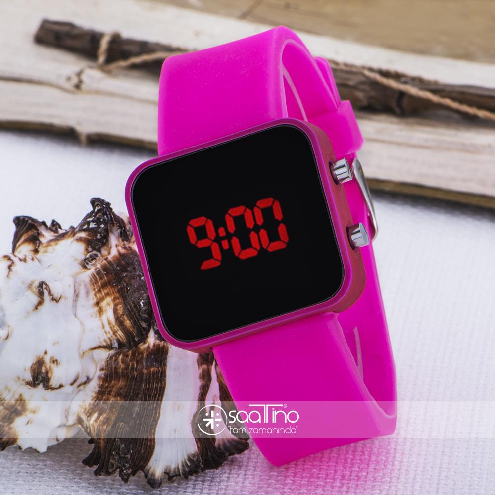 Spectrum ST-303620 35 mm Pembe Silikon Kordon Dijital Kadın Kol Saati