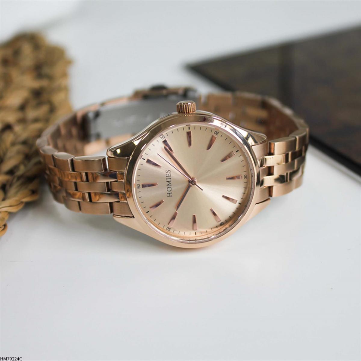 Homies HM79224C 35 mm Rose Gold Metal Kordon Analog Kadın Kol Saati
