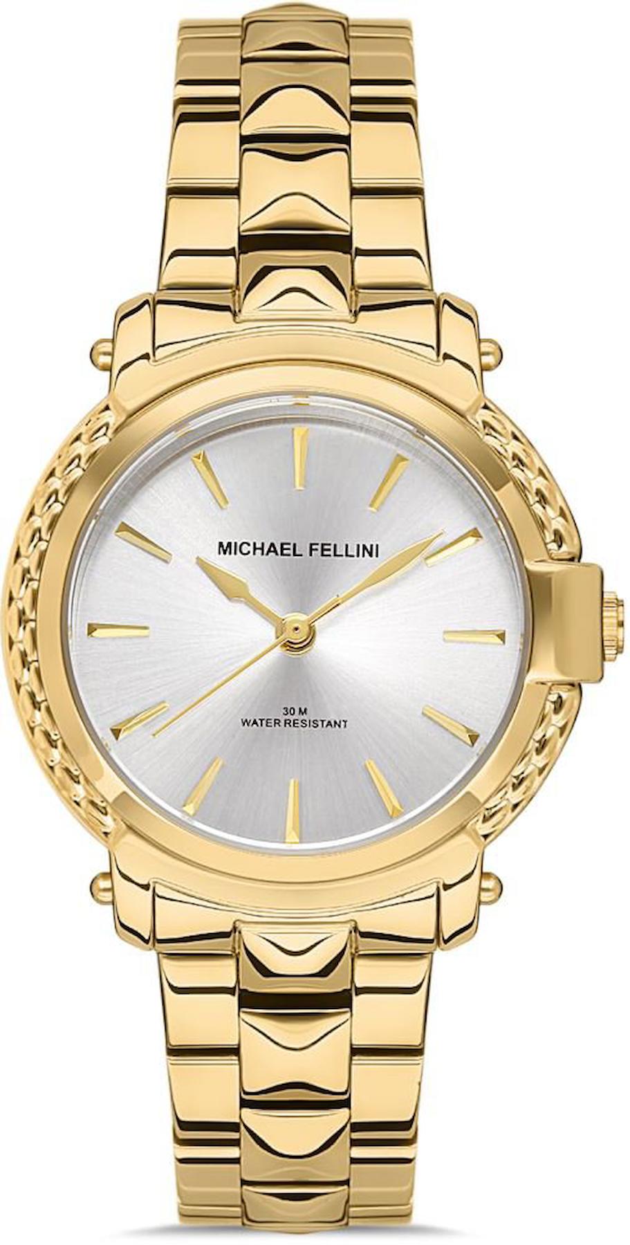 Michael Fellini 2301-2 30 mm Altın Metal Kordon Analog Kadın Kol Saati