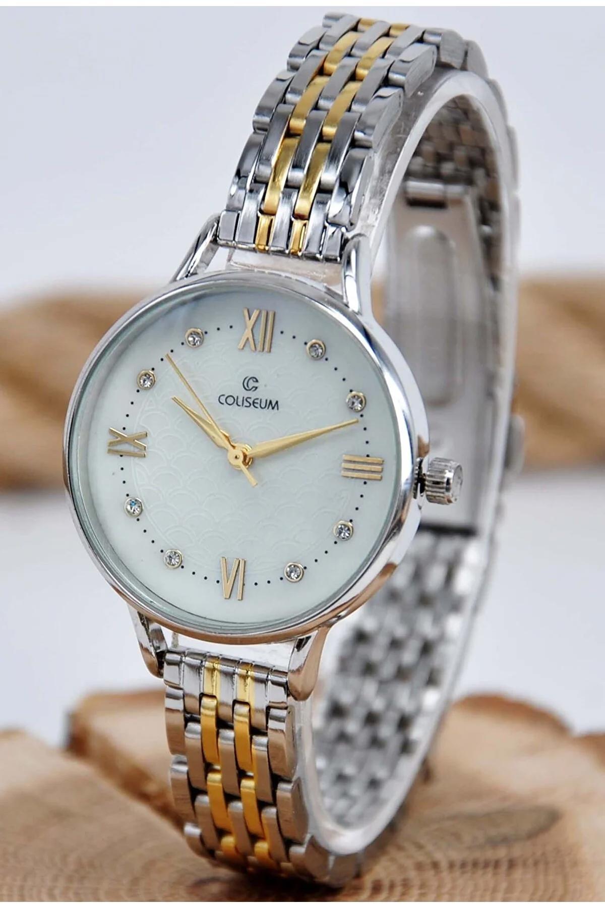 Storeay STA-010 36-40 mm Altın-Gri Metal Kordon Analog Kadın Kol Saati