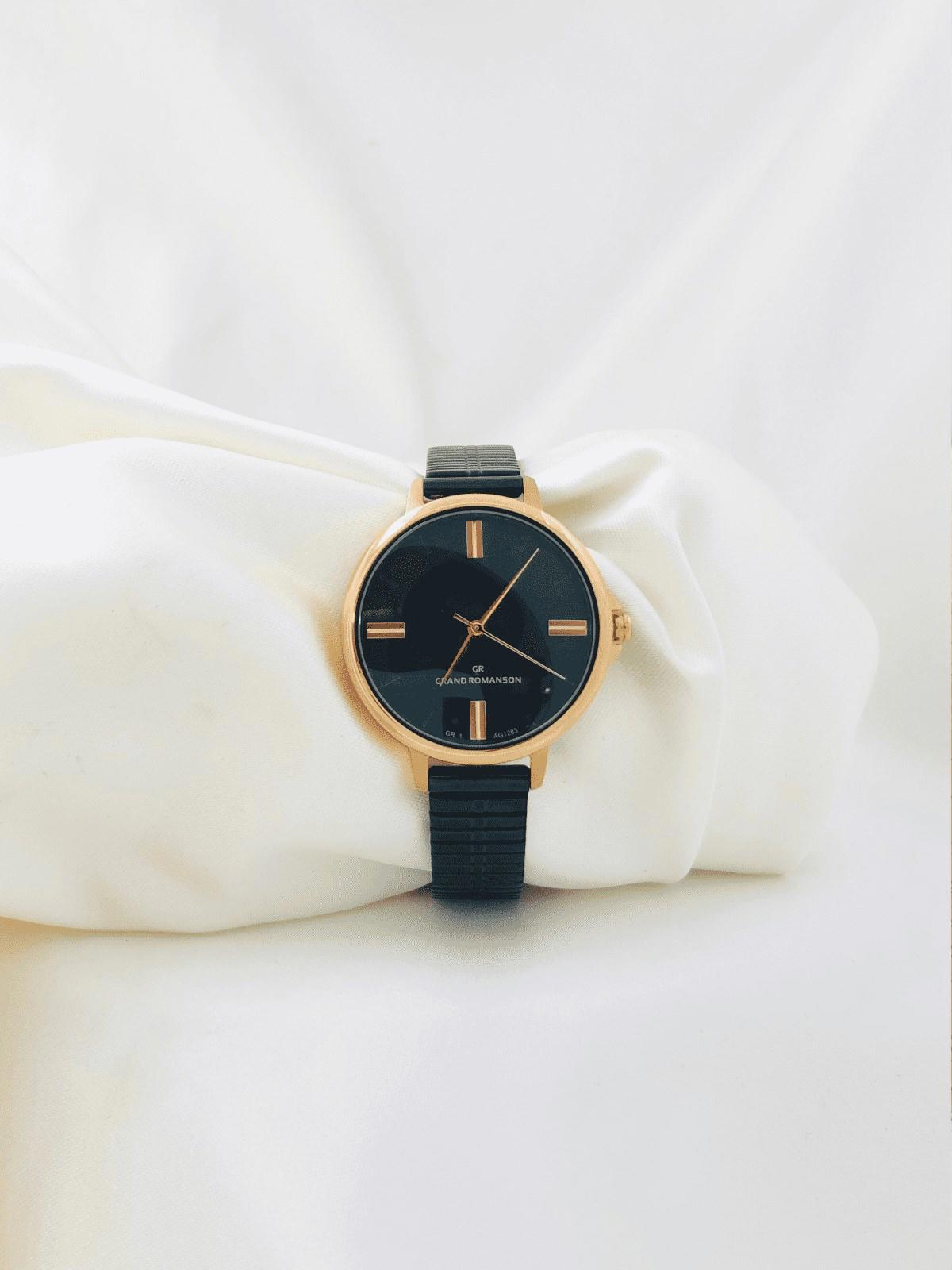 Romanson GR.1.AG1283.04 30 mm Siyah Çelik Kordon Analog Kadın Kol Saati