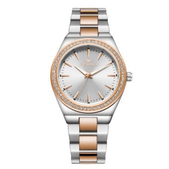Ferro FL21446A-E 34 mm Gri-Rose Gold Metal Kordon Analog Kadın Kol Saati