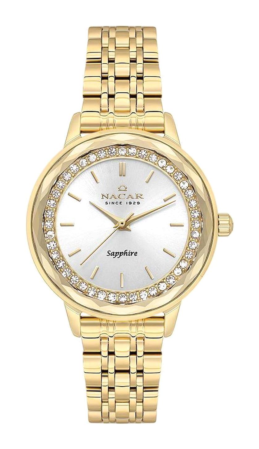 Nacar 398223DWMS 32 mm Altın Metal Kordon Analog Kadın Kol Saati