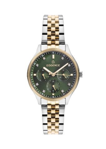 Essence ES6796FE.270 Takvimli 35 mm Altın-Gri Çelik Kordon Analog Kadın Kol Saati