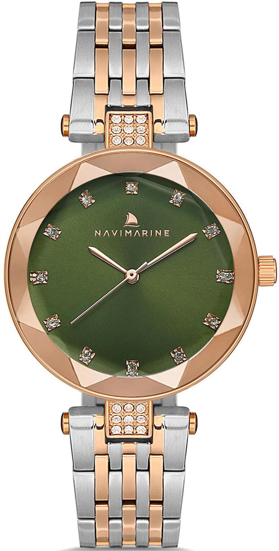 Navimarine NM137-04 34 mm Gri-Rose Gold Çelik Kordon Analog Kadın Kol Saati