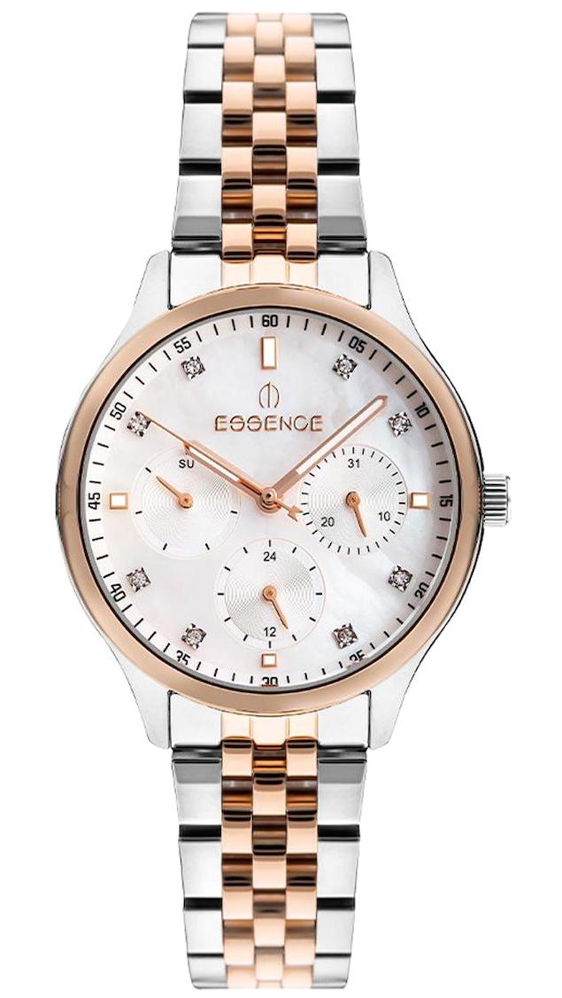 Essence ES6796FE.520 Takvimli 34 mm Altın-Gri Metal Kordon Analog Kadın Kol Saati