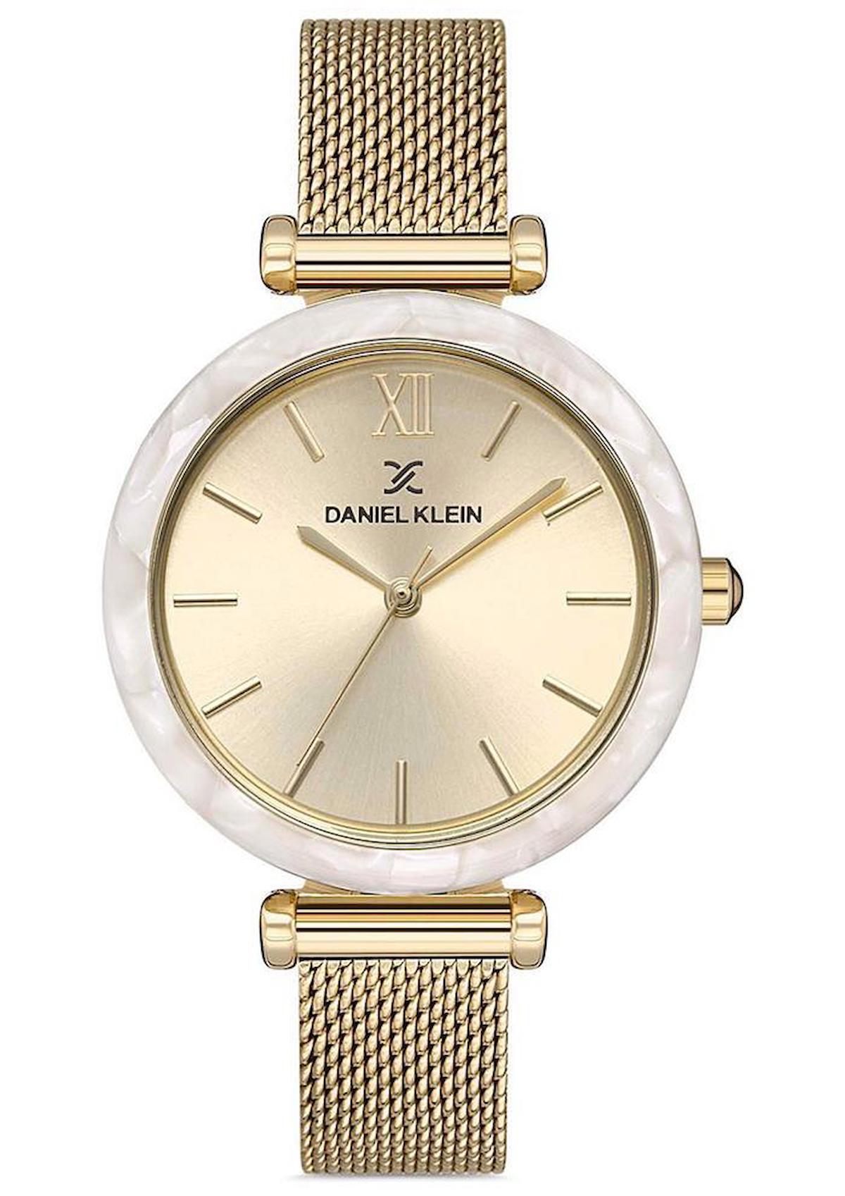 Daniel Klein DKM.1.12543.4 35 mm Altın Çelik-Hasır Kordon Analog Kadın Kol Saati