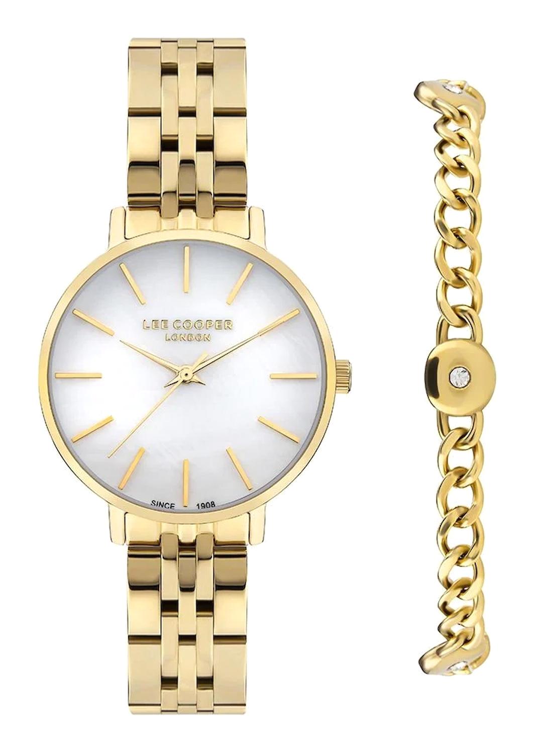 Lee Cooper LC07857.120 40 mm Altın Çelik Kordon Analog Kadın Kol Saati