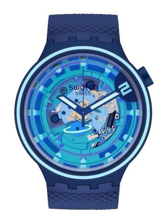 Swatch SB01N101 41-45 mm Lacivert Silikon Kordon Analog Unisex Kol Saati