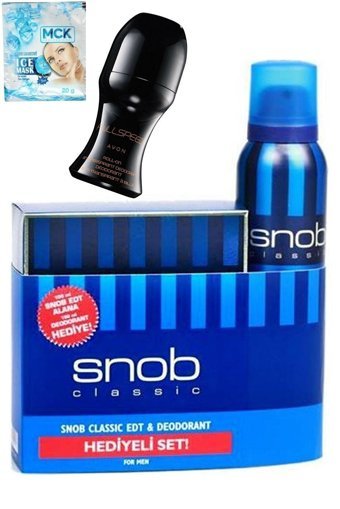 Snob Classic İkili Erkek Parfüm Deodorant Seti EDT 100 ml + 150 ml Full Speed Roll On + Maske