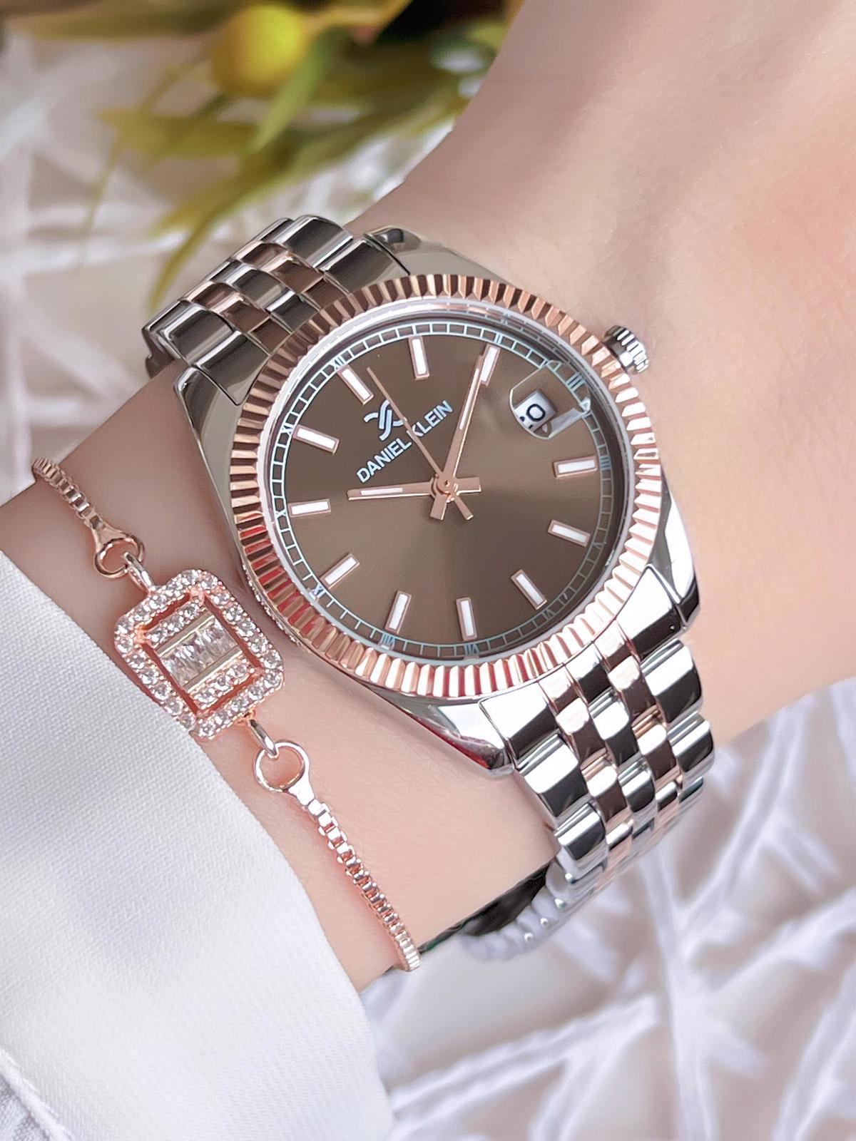 Daniel Klein BDK.1.10659.7 Takvimli 36 mm Gri-Rose Gold Çelik Kordon Analog Kadın Kol Saati