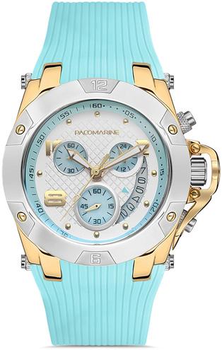 Pacomarine PM.61226.05 Takvimli 40 mm Turkuaz Silikon Kordon Analog Kadın Kol Saati