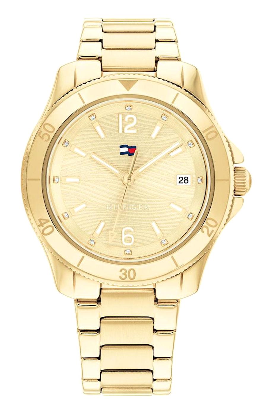 Tommy Hilfiger TH1782513 Takvimli 36 mm Altın Çelik Kordon Analog Kadın Kol Saati