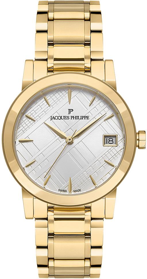 Jacques Philippe JPQLS162324 Takvimli 34 mm Altın Çelik Kordon Analog Kadın Kol Saati
