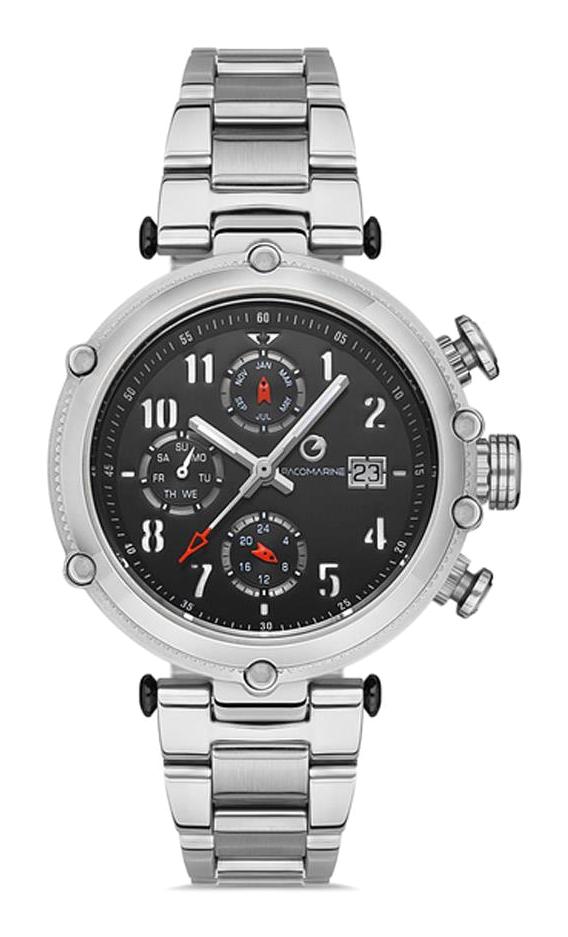 Pacomarine PM.15040.01 Takvimli 37 mm Gri Çelik Kordon Analog Kadın Kol Saati